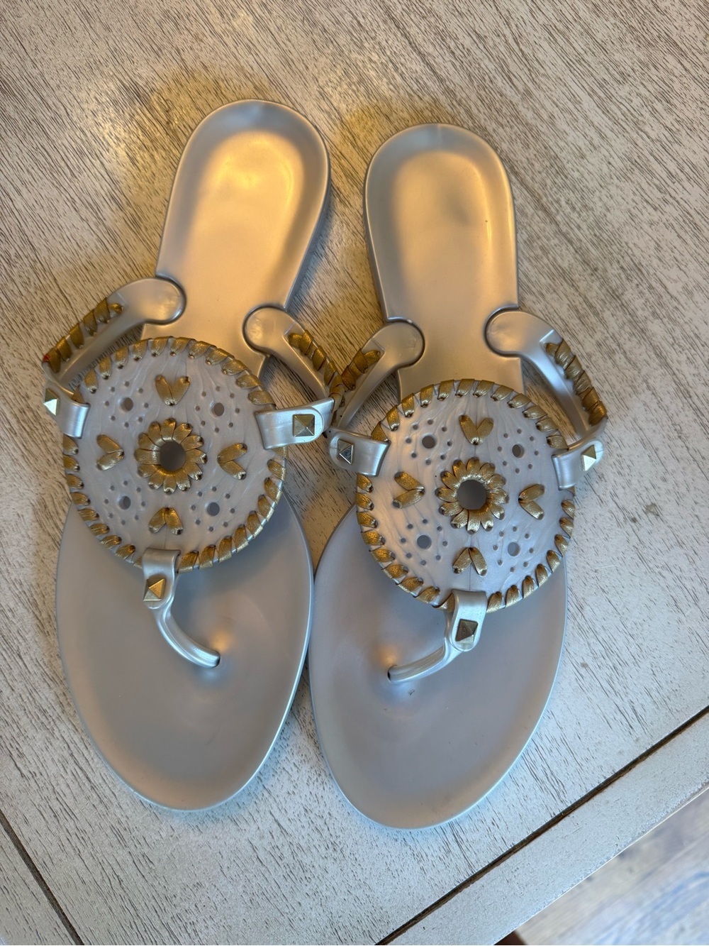 Women’s Silver and Gold Jack Rogers Jelly Sandal
